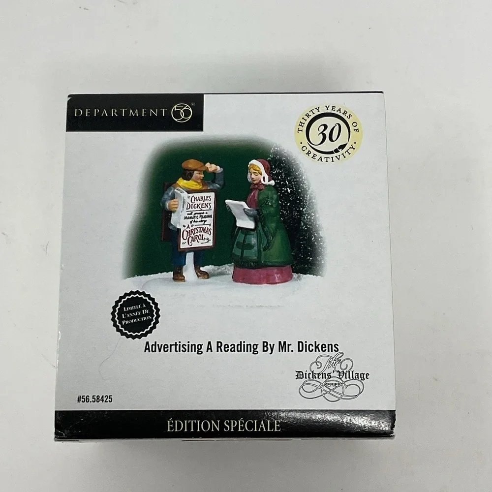 Dept 56 Dickens Village Heritage Advertising A Reading By Mr Dickens 56.58425